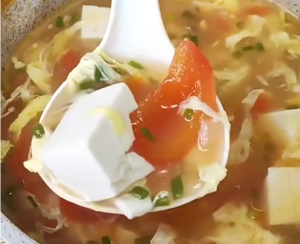 Easy Tomato Tofu Soup recipe