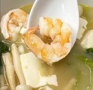 Salted Duck Egg Cabbage Tofu Soup​ recipe